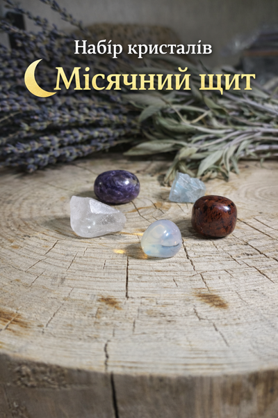Набір кристалів &ldquo;Місячний щит&rdquo; &mdash; захист, інтуїція та внутрішній спокій 0058 фото