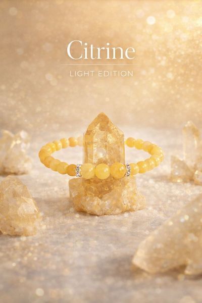 Браслет з натурального цитрину та гірського кришталю &mdash; Citrine Light Edition 0030 фото